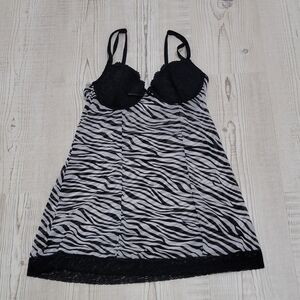 Black and White Zebra Print Women's Chemise